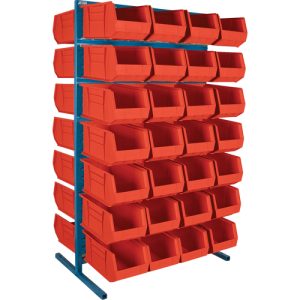 Double-Sided Stationary Bin Rack