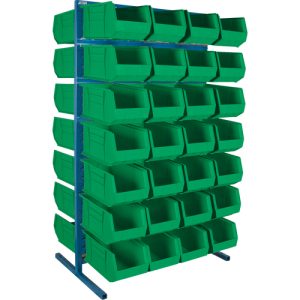 Double-Sided Stationary Bin Rack