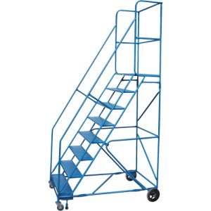 Rolling Step Ladder with Locking Step and Spring-Loaded Front Casters