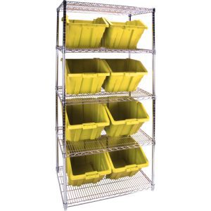 Heavy-Duty Wire Shelving Unit with Storage Bins