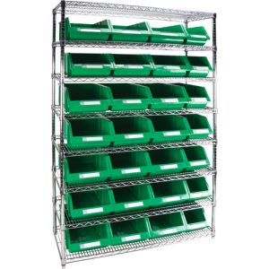 Heavy-Duty Wire Shelving Unit with Storage Bins