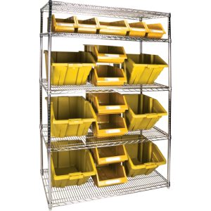 Heavy-Duty Wire Shelving Unit with Storage Bins