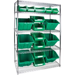 Heavy-Duty Wire Shelving Unit with Storage Bins