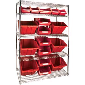 Heavy-Duty Wire Shelving Unit with Storage Bins