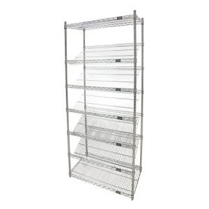 Slanted Wire Shelving Unit