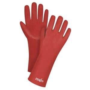 Red Smooth-Finish Chemical-Resistant Gloves