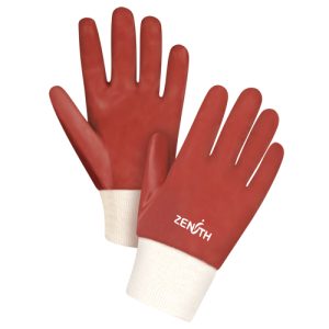 Red Smooth-Finish Chemical-Resistant Gloves