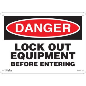 "Lock Out Equipment Before Entering" Sign