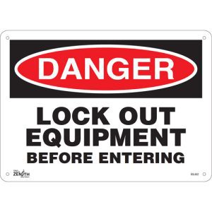 "Lock Out Equipment Before Entering" Sign