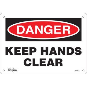 "Keep Hands Clear" Sign