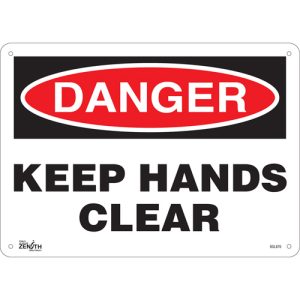 "Keep Hands Clear" Sign