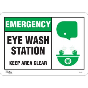 "Eye wash Station Keep Area Clear" Sign