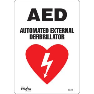 "AED Automated External Defibrillator" Sign