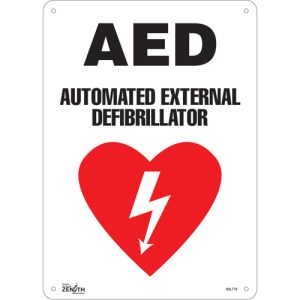 "AED Automated External Defibrillator" Sign