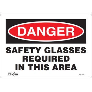 "Safety Glasses Required" Sign