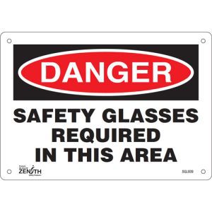 "Safety Glasses Required" Sign