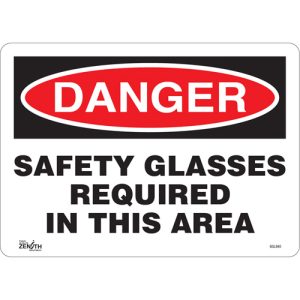 "Safety Glasses Required" Sign