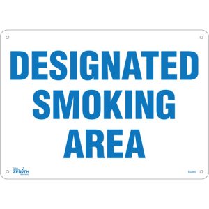 "Designated Smoking Area" Sign