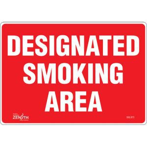 "Designated Smoking Area" Sign