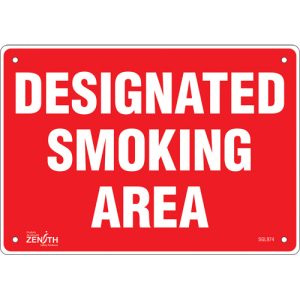 "Designated Smoking Area" Sign