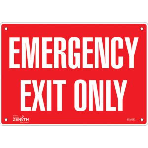 "Emergency Exit Only" Sign