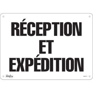 "Réception et Expédition" Sign