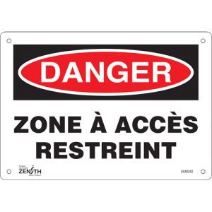 "Zone à Accès Restreint" Sign
