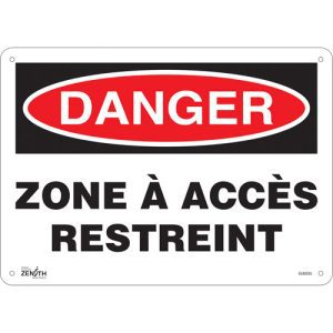 "Zone à Accès Restreint" Sign
