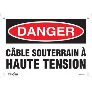 "Câble Souterrain À Haute Tension" Sign