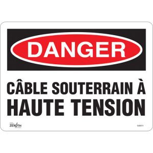 "Câble Souterrain À Haute Tension" Sign