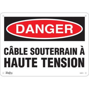 "Câble Souterrain À Haute Tension" Sign