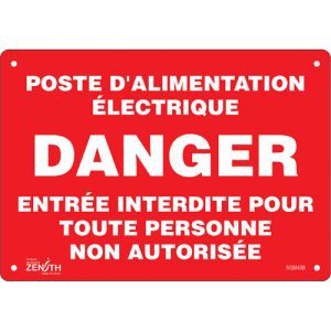 "Poste D'Alimentation Électrique" Sign
