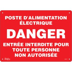 "Poste D'Alimentation Électrique" Sign