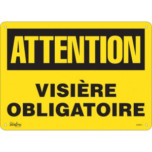 "Visière Obligatoire" Sign
