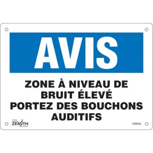 "Portez Des Bouchons Auditifs" Sign
