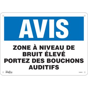 "Portez Des Bouchons Auditifs" Sign