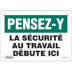 "La Sécurité au Travail" Sign