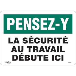 "La Sécurité au Travail" Sign