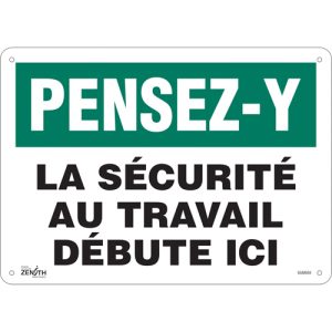 "La Sécurité au Travail" Sign