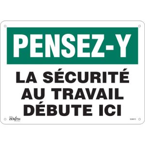 "La Sécurité au Travail" Sign