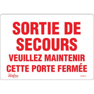 "Sortie De Secours" Sign