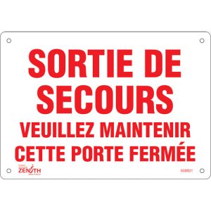 "Sortie De Secours" Sign
