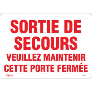 "Sortie De Secours" Sign