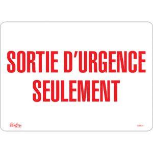 "Sortie D'Urgence" Sign