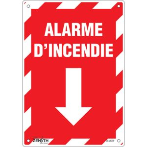 "Alarme D'Incendie" Arrow Sign