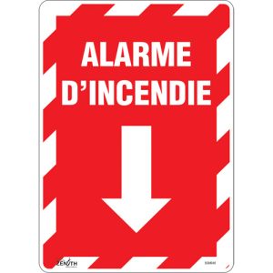 "Alarme D'Incendie" Arrow Sign