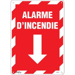 "Alarme D'Incendie" Arrow Sign