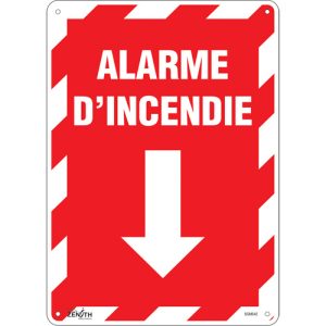 "Alarme D'Incendie" Arrow Sign