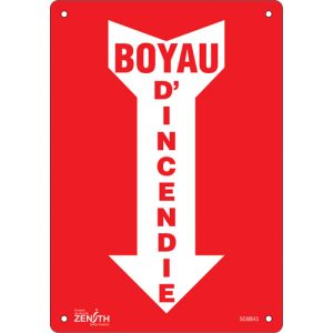 "Boyau D'Incendie" Arrow Sign