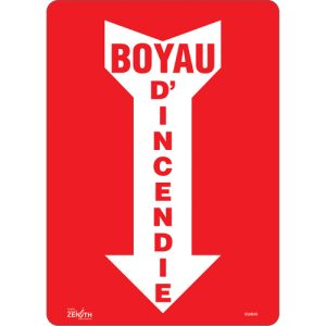 "Boyau D'Incendie" Arrow Sign